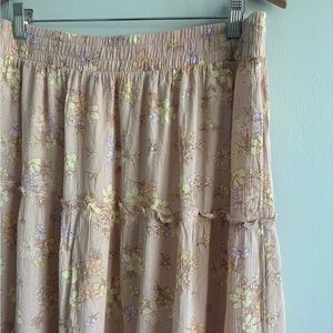 Peach Floral Maxi skirt